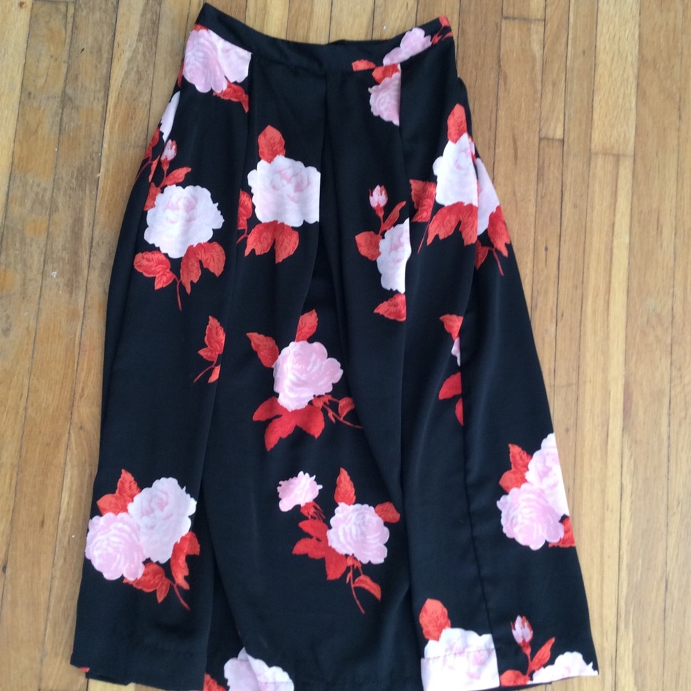 Black floral maxi skirt